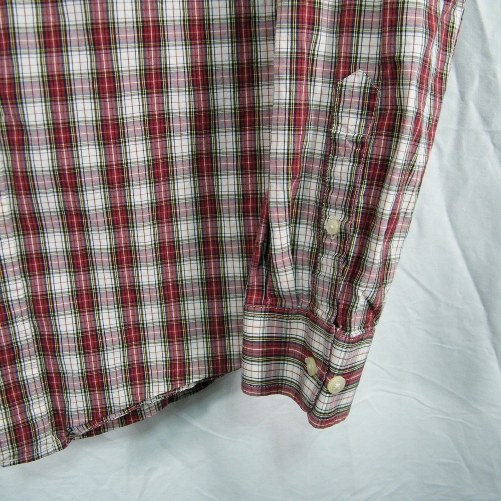 Eddie Bauer Legend Wash Plaid Button Down Shirt Mens M‎ Red Green Cotton Casual - Picture 3 of 8